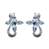 Yan Blue Stud Earrings - Glamorous Gemstone Design Blue Topaz Blue Stud